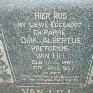 LILL Dirk Albertus Pretorius, van 1887-1957