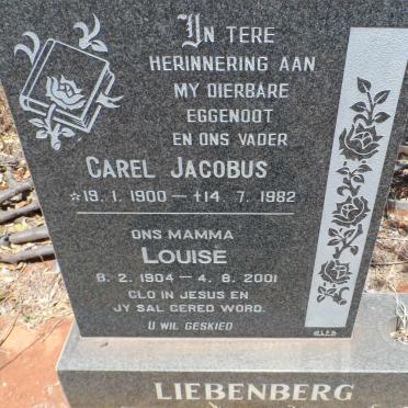 LIEBENBERG Carel Jacobus 1900-1982 &amp; Louise 1904-2001