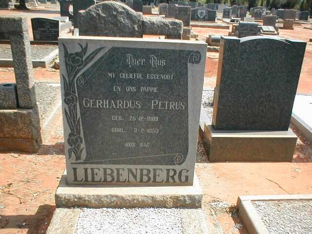 LIEBENBERG Gerhardus Petrus 1909-1953