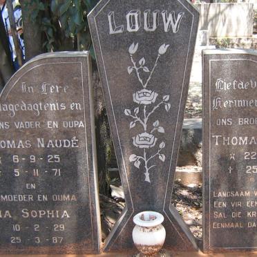 LOUW Thomas Naudé 1925-1971 &amp; Anna Sophia 1929-1987 :: LOUW Thomas Ignatius 1961-1979