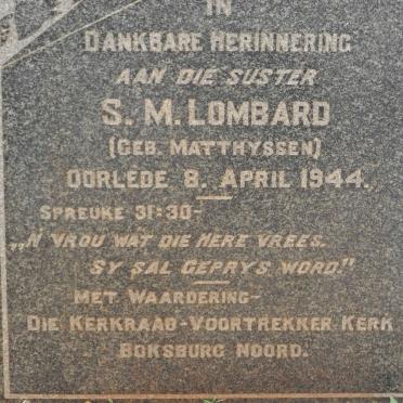 LOMBARD S.M. nee MATTHYSSEN -1944