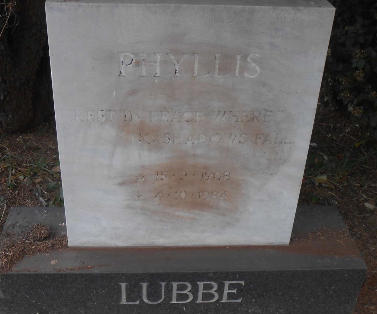 LUBBE Phyllis 1908-1984