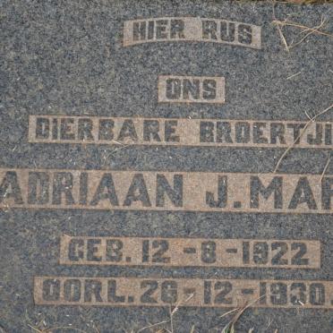 MARX Adriaan J. 1922-1930