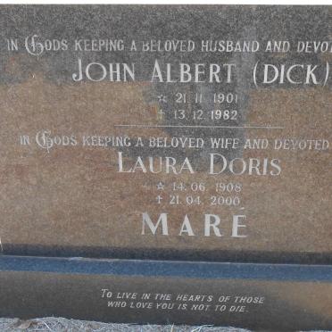 MARÉ John Albert 1901-1982 &amp; Laura Doris 1908-2000