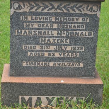 MAXEKE Marshall McDonald -1928