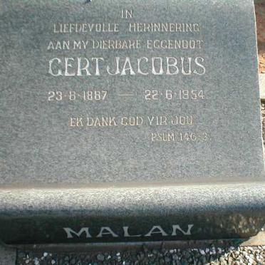 MALAN Gert Jacobus 1887-1954