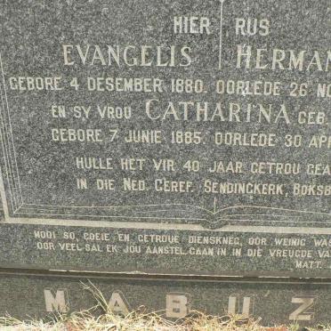 MABUZA Hermanus 1880-1954 &amp; Catharina HERBST 1885-1956