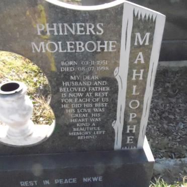 MAHLOPHE Phiners Molebohe 1951-1998