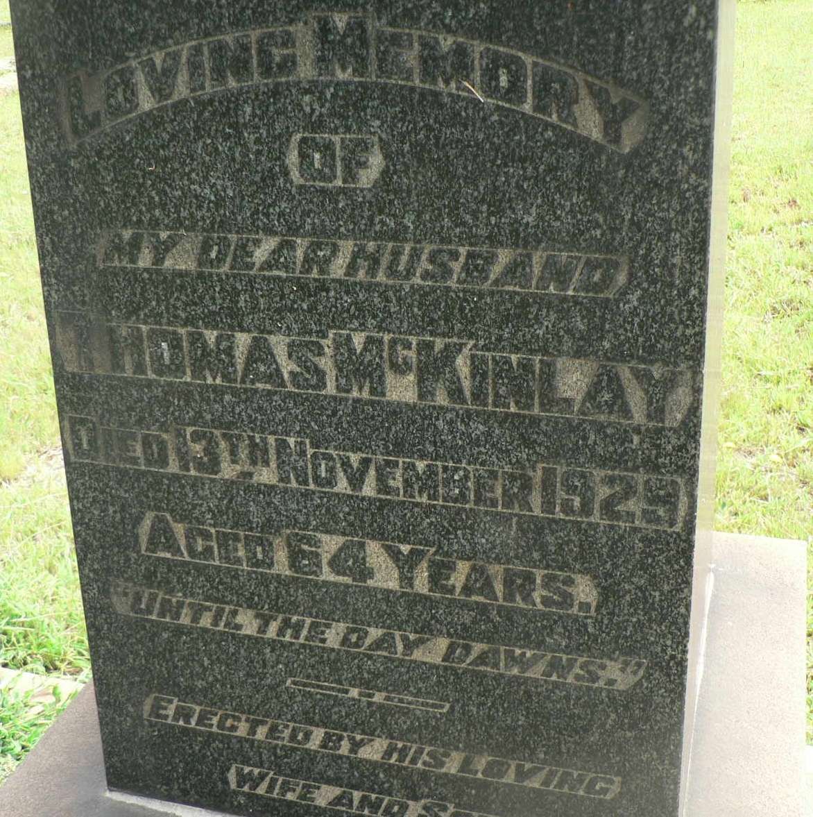 McKINLAY Thomas -1929