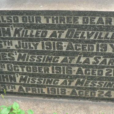 McKINLAY Tom -1916 :: McKINLAY James -1916 :: McKINLAY John -1918