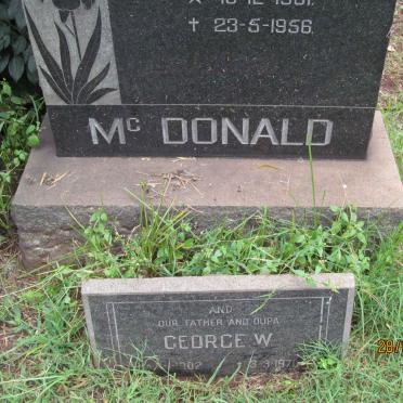 McDONALD George W. 1902-1970 &amp; Johanna 1901-1956