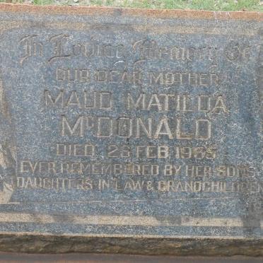 MCDONALD Maud Matilda -1955