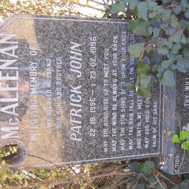 McALEENAN Patrick John 1955-1996