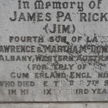 McDOWELL James Patrick -1933