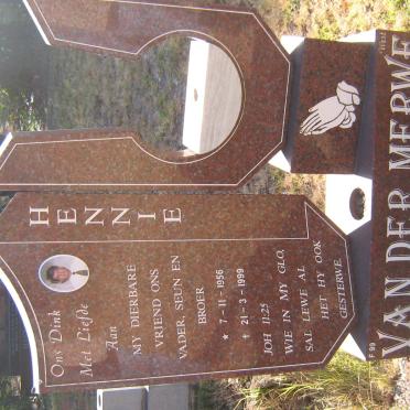 MERWE Hennie, van der 1956-1999