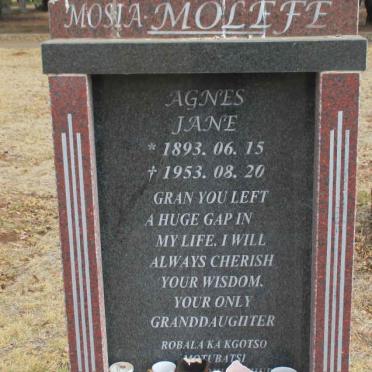 MOLEFE Agnes Jane 1893-1953