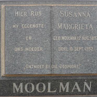 MOOLMAN Susanna Margrieta nee MOOLMAN 1887-1952