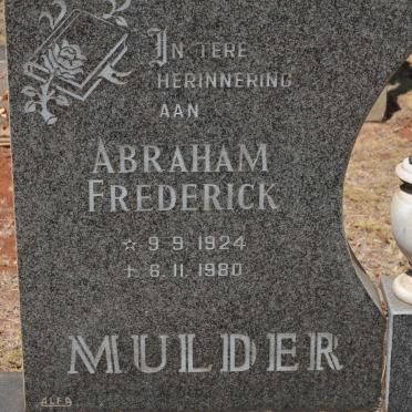 MULDER Abraham Frederick 1924-1980
