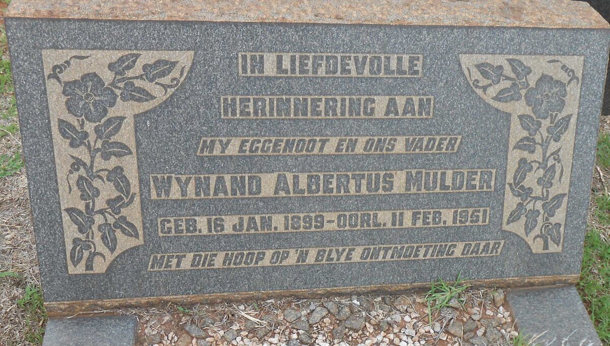 MULDER Wynand Albertus 1899-1951