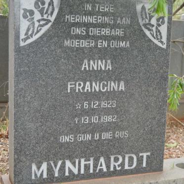 MYNHARDT Anna Francina 1923-1982
