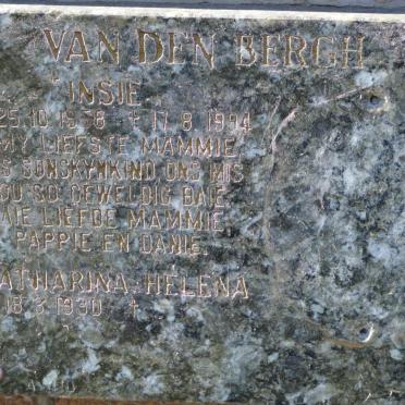 BERGH Catharina Helena, van den 1930-  :: VAN DEN BERGH Insie 1958-1994