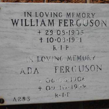 FERGUSON William 1905-1991 &amp; Ada 1906-1999