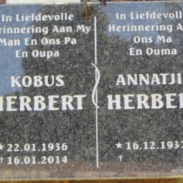 HERBERT Kobus 1936-2014 &amp; Annatjie 1937-