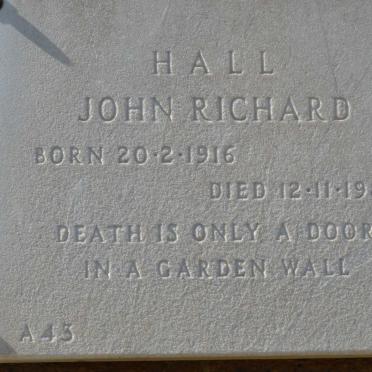 HALL John Richard 1916-1982