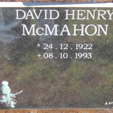 McMAHON David Henry 1922-1923