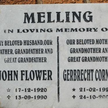MELLING John Flower 1920-1990 &amp; Gerbrecht Cornelia 1921-2004