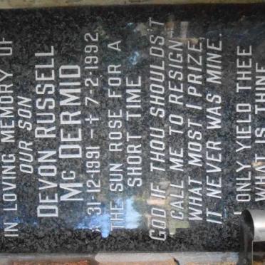 Mc DERMID Devon Russell 1991-1992