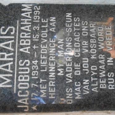 MARAIS Jacobus Abraham 1934-1992