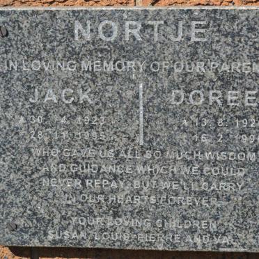 NORTJÉ Jack 1923-1995 &amp; Doreen 1926-1996