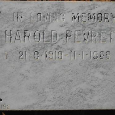 PEVRETT Harold 1919-1989