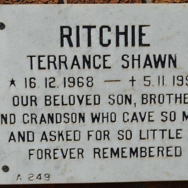 RITCHIE Terrance Shawn 1968-1990