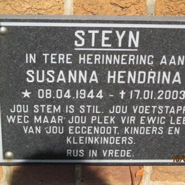 STEYN Susanna Hendrina 1944-2003