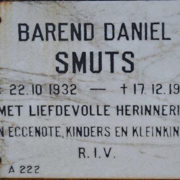 SMUTS Barend Daniel 1932-1989