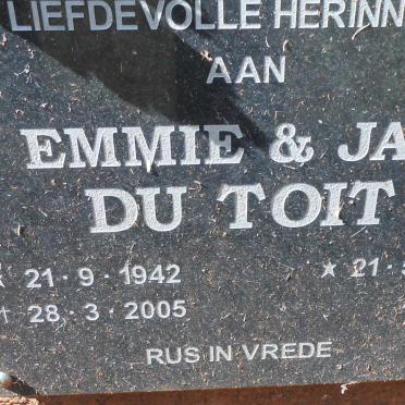 TOIT Jan, du 1939- &amp; Emmie 1942-2005