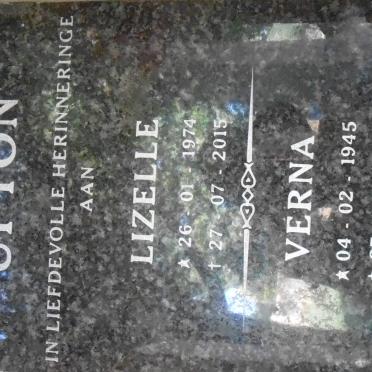 UPTON Verna 1945-2015 :: UPTON Lizelle 1974-2015