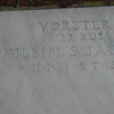 VORSTER Phillipus Jacobus 1931-1988