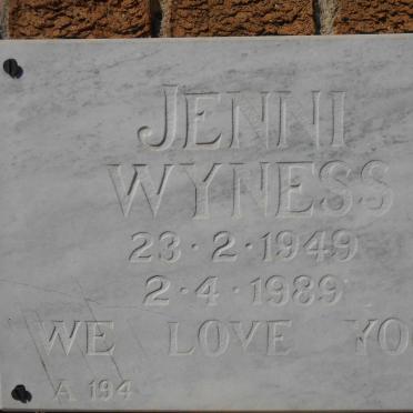 WYNESS Jenni 1949-1989