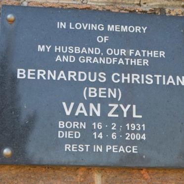 ZYL Bernardus Christian, van 1931-2004