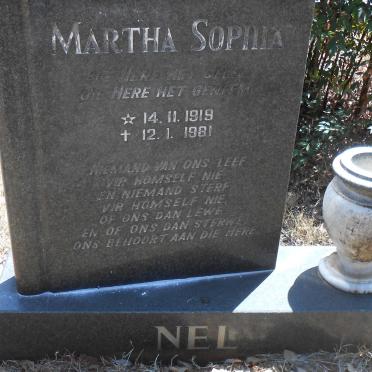 NEL Martha Sophia 1919-1981