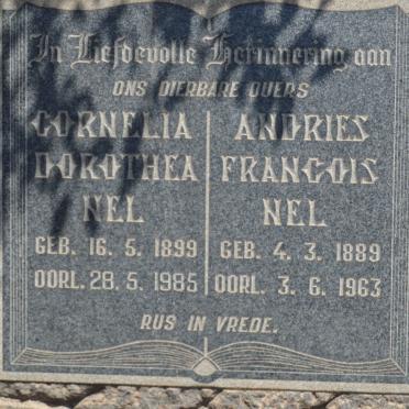 NEL Andries Francois 1889-1963 &amp; Cornelia Dorothea 1899-1985