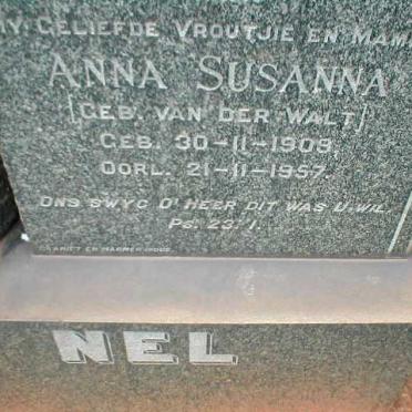 NEL Anna Susanna nee VAN DER WALT 1908-1957