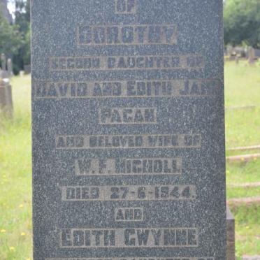 NICHOLL Dorothy nee PAGAN -1944 :: KINSELLA Edith Gwynne nee PAGAN -1953