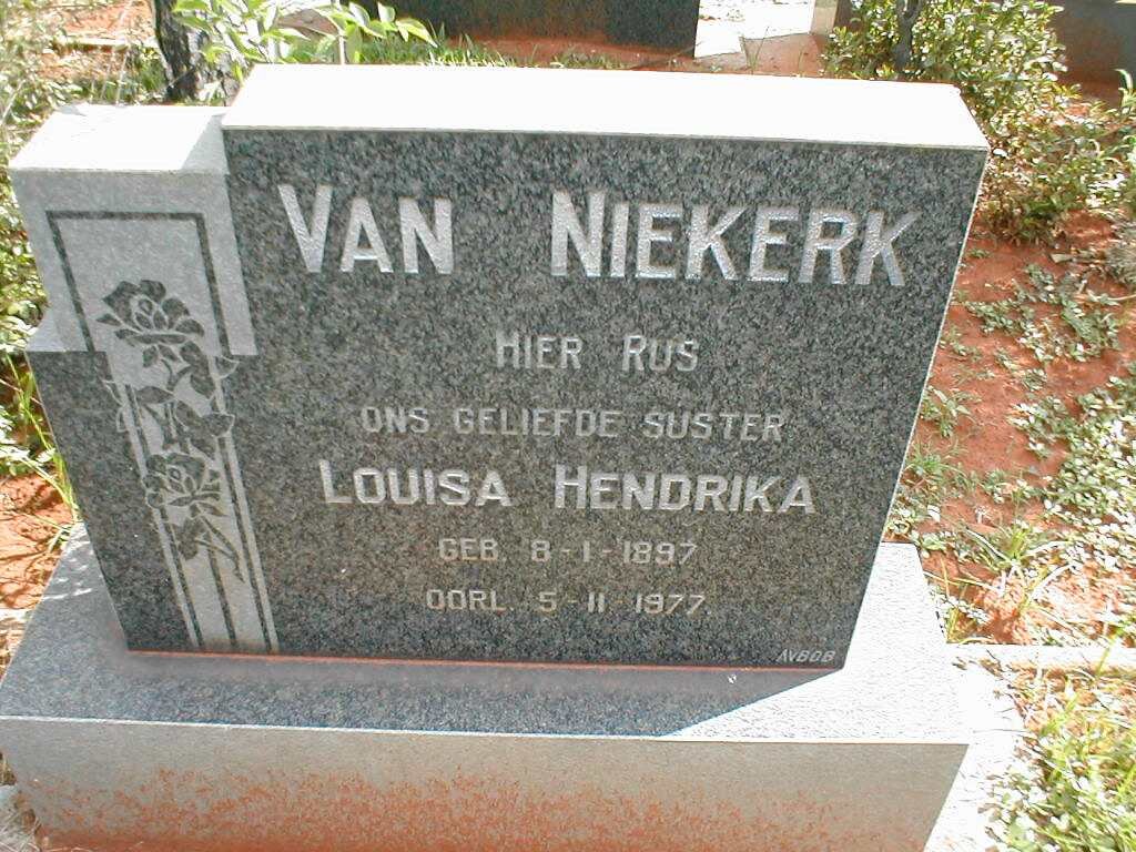 NIEKERK Louisa Hendrika, van 1897-1977