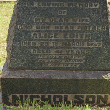 NICHOLSON Alice Edith -1937
