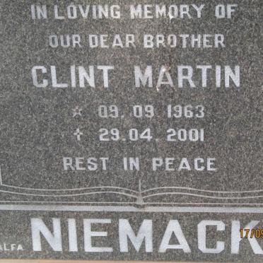 NIEMACK Clint Martin 1963-2001