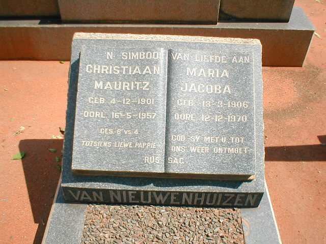 NIEUWENHUIZEN Christiaan Mauritz, van 1901-1957 &amp; Maria Jacoba 1906-1970